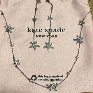 kate spade Silver Star Pendant Necklace and Drop Earrings Set
